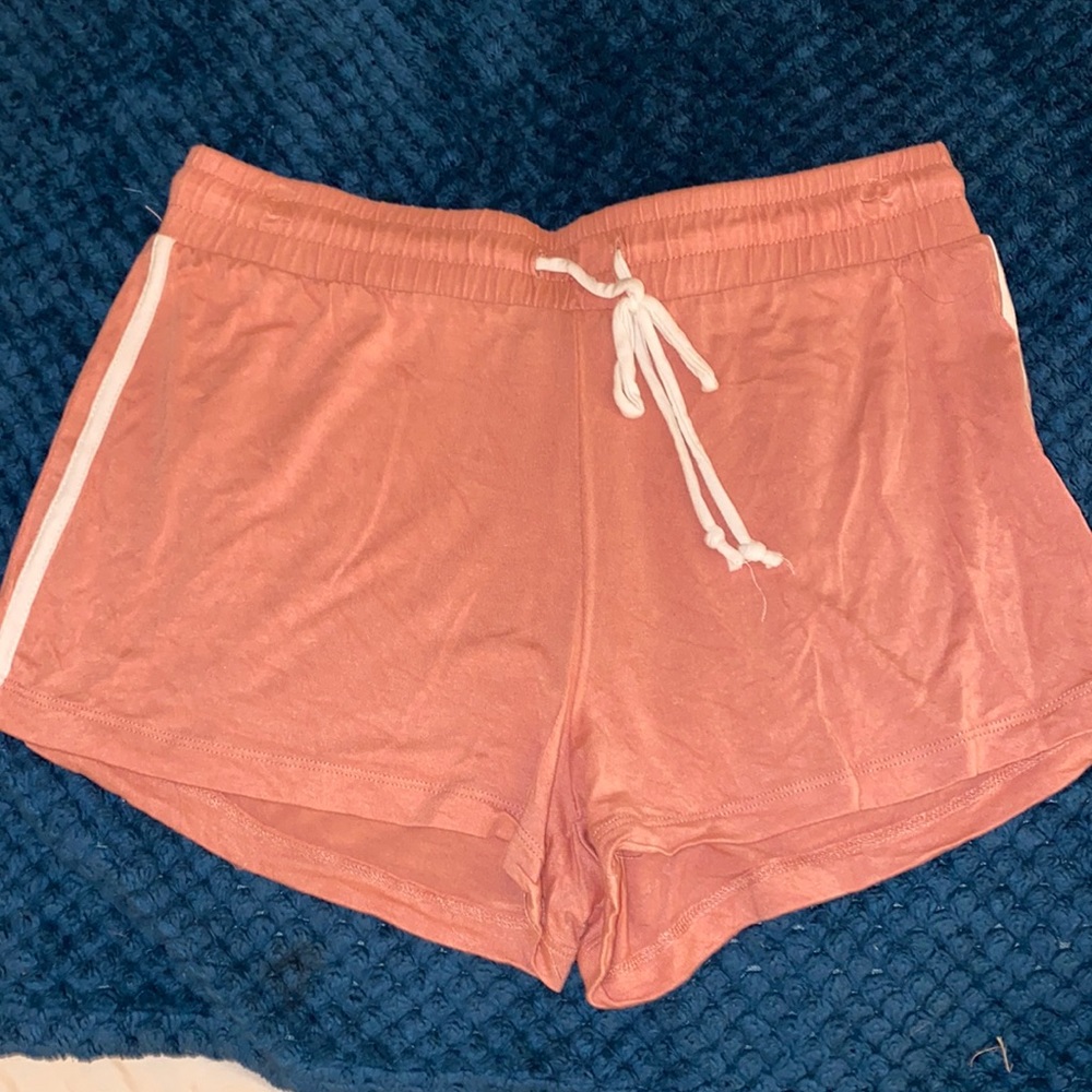 pink an white stripped shorts